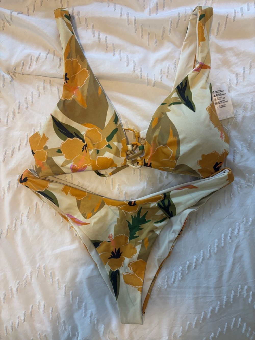 l*space Floral Yellow & Green Bikini Set